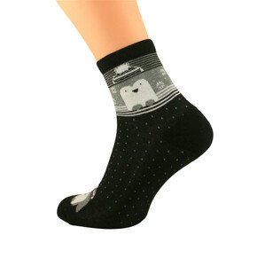 Dámske zimné ponožky Bratex Women Vzory, polofroté 051 bordowy 39-41