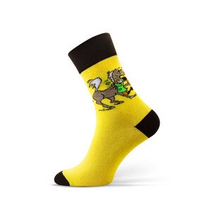 Vzorované pánske ponožky Sesto Senso Casual Men žltozelená 43-46