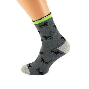 Dámske vzorované ponožky Bratex Women Froté 037 černá 39-41