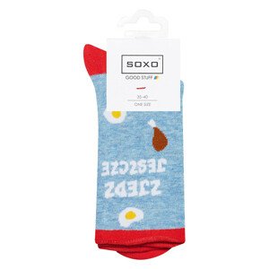 Ponožky SOXO GOOD STUFF - "ZJEDZ JESZCZE" ("Zjedz ešte") Modrá 35-40