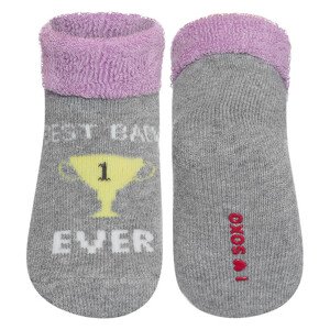Ponožky SOXO - "BEST BABY EVER" šedá 16-18