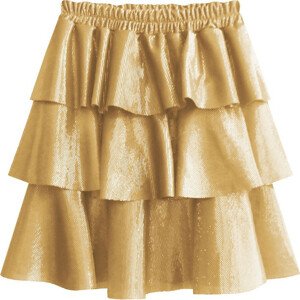 Zlatá lesklá mini sukne (508ART) golden jedna veľkosť
