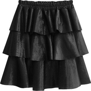 Čierna lesklá mini sukne (508ART) černá ONE SIZE