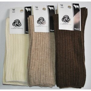 Ponožky s jahňacie vlnou Skarpol art.53 krém 25-26
