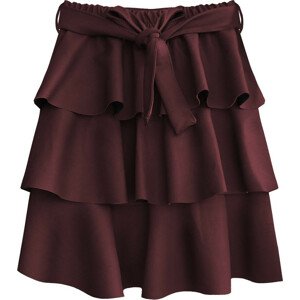 Mini sukňa z eko kože vo vínovej farbe (510ART) bordowy ONE SIZE