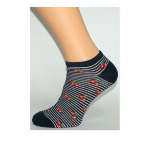 Dámske vzorované ponožky Bratex 0242 šedá svetlá melanž 36-38