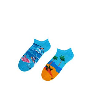 Pánske nepárové členkové ponožky Bratex Popsox 8644 oranžová 36-38