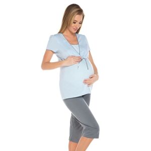 Tehotenské a dojčiace pyžamo Felicita svetlo modré modrá XXL