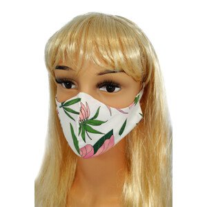 Ochranné masky pre opakované použitie CV010 - Ružové kvety - bavlna 100% - 2 kusy UNI