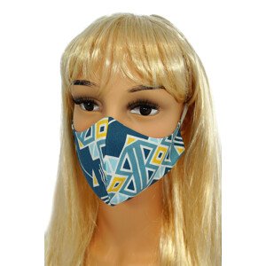 Ochranné masky pre opakované použitie CV011 - Tmavo modrej šípky - bavlna 100% - 2 kusy - veľkosť L UNI