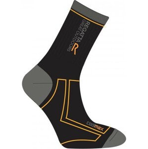 Pánske trekové ponožky Regatta RMH034 2SEASON TREKTRAIL Black / Grey Černá 9-12 let