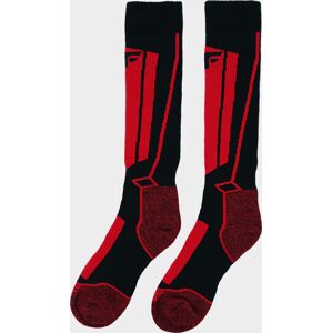 Chlapčenské lyžiarske ponožky JSOMN400 Červené / čierne červená 33-35
