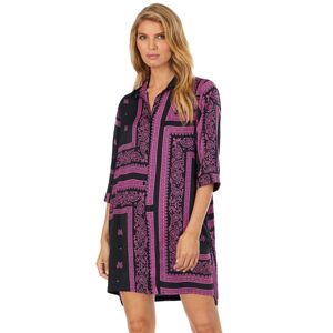 Dámska nočná košeľa YI2322407-002 fialovočierna - DKNY fialová a čierna S