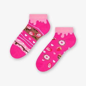 Krátke asymetrické dámske ponožky 034
