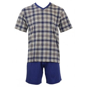 Pánske pyžamo Karon V KR - Favab M tmavo modrá kocka