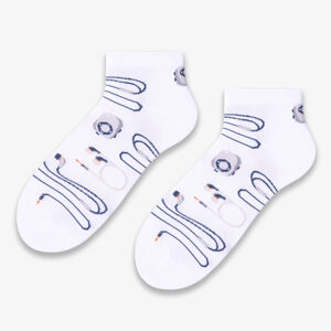 Pánske ponožky 025 bílá/leopardí vzor 35-37