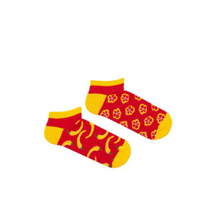 Pánske nepárové členkové ponožky Milena Avangard 1108 červená 44-46