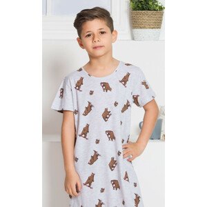 Detská nočná košeľa s krátkym rukávom Medvede šedá 7 - 8