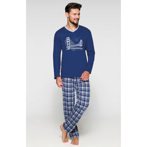Pánske pyžamo Regina dl / r 576 2XL tmavě modrá/modrá xxl
