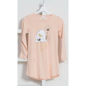 Detská nočná košeľa s dlhým rukávom Little dogs svetlý losos 7 - 8