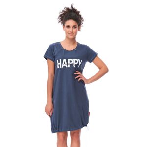 Materská nočná košeľa Happy mommy tmavo modrá so zipsom modrá XL