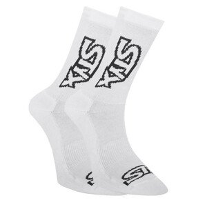 Ponožky Styx vysoké biele s čiernym logom (HV1061) 40-42