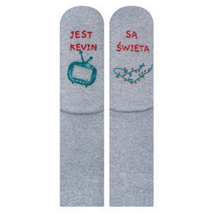 Pánske froté ponožky sa životnými inštrukciami SOXO Sviatočné, Vianočné svetlo šedá 40-45