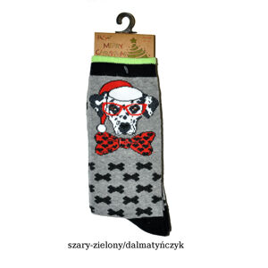 Dámske ponožky Merry Christmas 3058 - RISOCKS zelený potlač 35-41