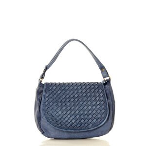 Dámska prírodné kožená taška model 133014 - Mazzini UNI tmavě modrá