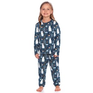 Detské pyžamo Les tmavo modré s medveďmi modrá 122