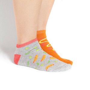 Nepárové ponožky Hot dog - SOXO GOOD STUFF 40-45 šedo-oranžová