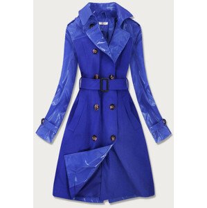 Svetlo modrý tenký kabát z rôznych spojených materiálov (YR2027) niebieski M (38)