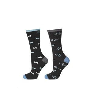 Pánske ponožky SOXO Good Stuff 3140 Nepárové, netlačící grafit 40-45