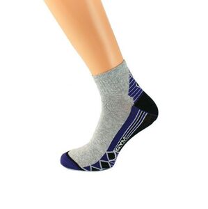 Vzorované dámske ponožky Running Ona Sport 5907 - Bratex šedo-fialová 39-41