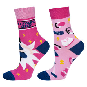 Dámske nepárové ponožky SOXO GOOD STUFF - Fitness Růžová 35-40