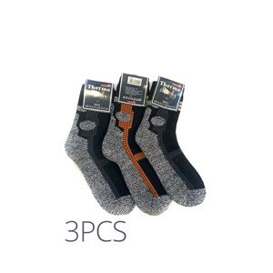 Hrubšie termo ponožky 3pcs unisex 70510 sivočierna - Gemini šedá a čierna 39-42