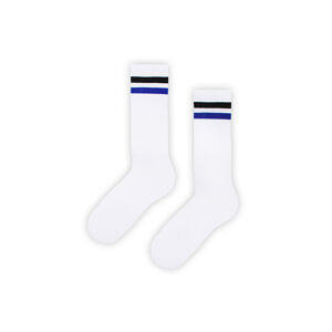 Dámske aj pánske hrubšie ponožky Sport - prúžky - EE biela, zelená, červená 35-38