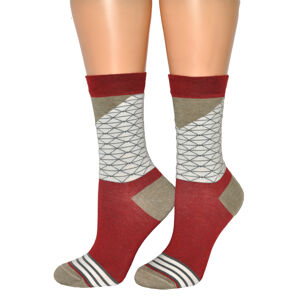 Dámske ponožky PRE Modal Women Socks 28601 bílo-maroun 36-40