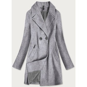 Šedý dvojradový dámsky kabát (2721) šedá XL (42)