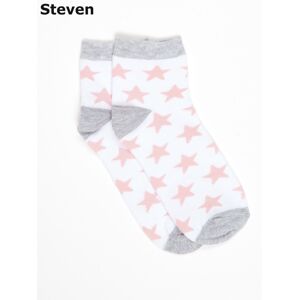 Biele dievčenské ponožky s hviezdami STEVEN 32-34