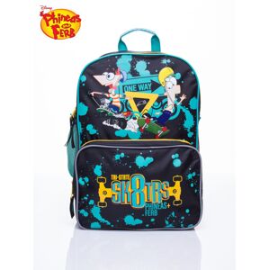Čierny školský batoh s Phineasom a Ferbom jedna veľkosť