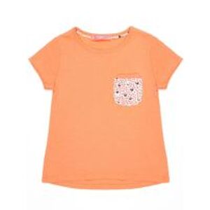 Dievčenské oranžové tričko s vreckom 86