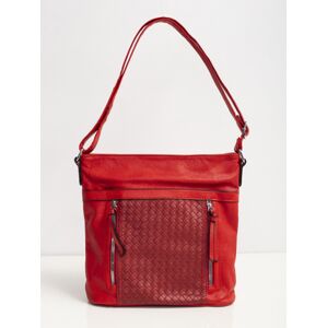 Dámska červená taška s pleteným motívom ONE SIZE