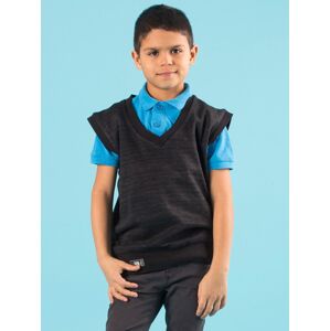 Chlapčenský čierny sveter bez rukávov 158