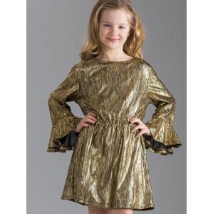 Dievčenské zlaté pruhované šaty 164