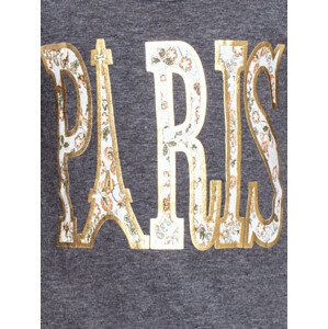 Bavlnená dievčenská tmavosivá blúzka PARIS s nápisom 122-128