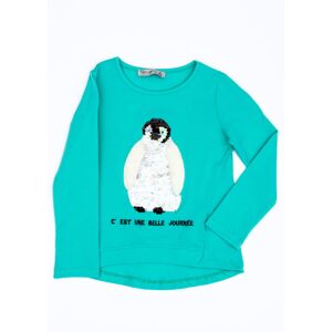 Zelená blúzka pre dievča s tučniakom 86
