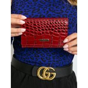 Červená kožená peňaženka pre ženy so zvieracím motívom ONE SIZE