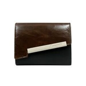 Hnedá kožená peňaženka s diagonálne sponou jedna velikost