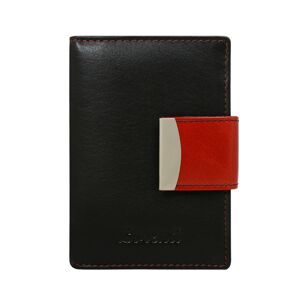Dámska čierno-červená kožená peňaženka s ozdobným zapínaním jedna veľkosť